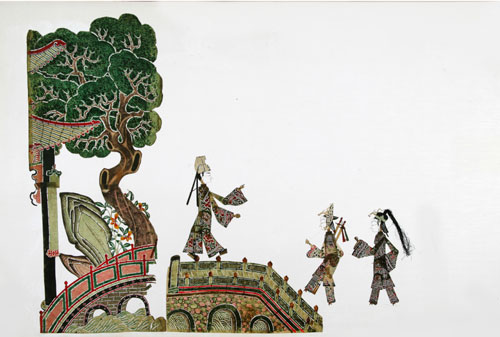 中国美术馆展出罕见清代皮影珍品图